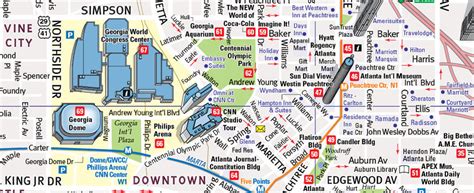 Detailed Map Of Downtown Atlanta