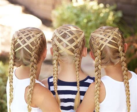 Hair Triplets In Woven Feathered Dutch Braids My Twins Loved Meeting Hannah S Little Sister Who