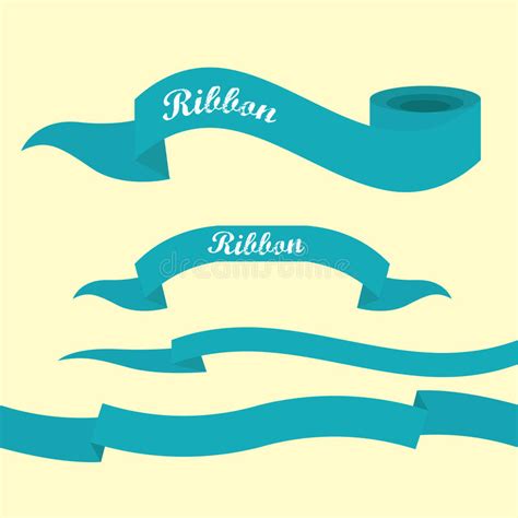 Set Of Retro Blue Ribbons And Labels Stock Illustration Illustration