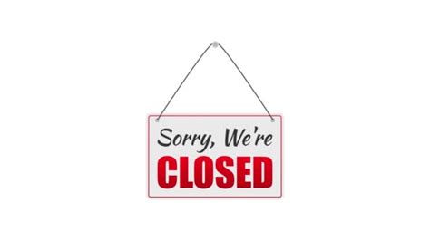 Closed Hanging Door Sign Vector Isolated Sorry We Are Closed Red On