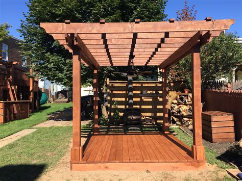The existing kits don't quite fit this is what our pergola canopy should look like when it is fully extended. Pergola ideas: We built our pergola with a wood base and ...