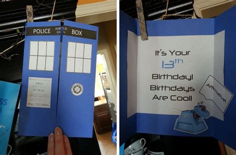 Diy Tardis Birthday Card Doctor Who Party Doctor Who Birthday