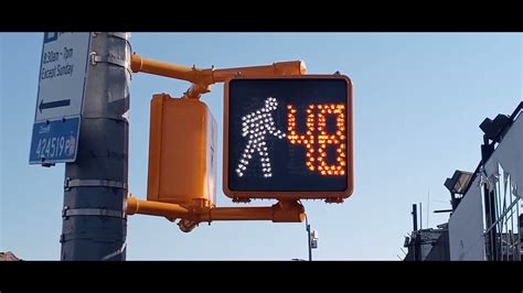 Nyc Pedestrian Signal Walk Sign And Countdown Timer Activating At The