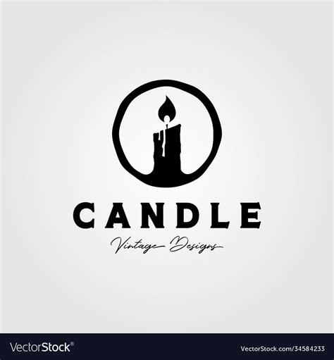 Candle Logo Vintage Symbol Design Candlelight Vector Image Circle Logo