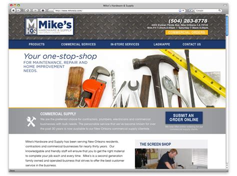 New Orleans Website Design | Website Development | Mike's Hardware Website | Good Work Marketing