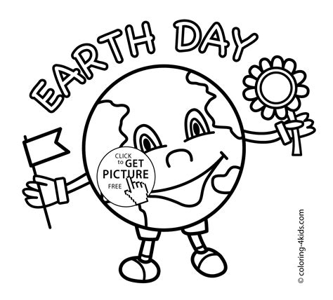 Oh, and he's an epic hero saving the town—maybe even the world—from monsters! A Kinds Drawing About Earth Day Coloring Page With Earth ...