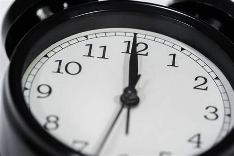 Clock Showing At Noon Stock Photo Download Image Now Midday 12 O