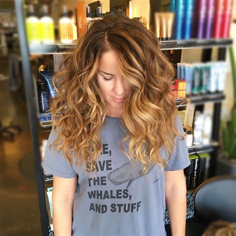 Naturally Curly Hair Balayage Hair Painting San Diego Blonde