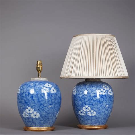 Pair Of 19th Century Blue And White Ginger Jar Lamps Timothy Langston
