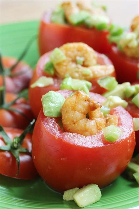 Chill at least one hour. Marinated Shrimp, Avocado, and Celery Stuffed Tomatoes ...
