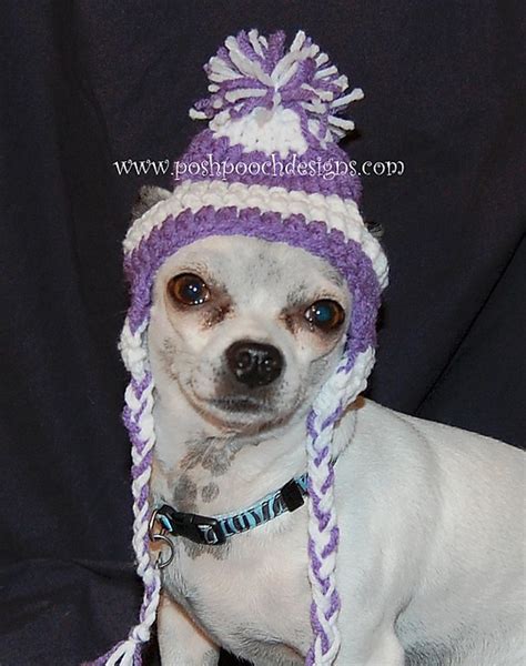 Ravelry Small Dog Earflap Dog Hat With Stripes Pattern By Sara Sach