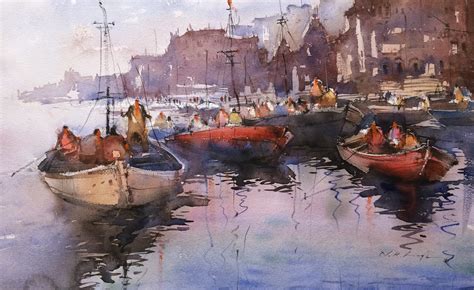 Watercolor Cityscape Paintings By Direk Kingnok