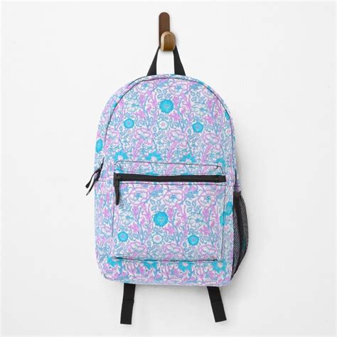 Blue And Purple Floral Backpack By Catherinecameo Patterned