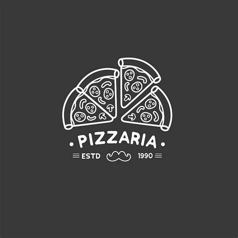 Premium Vector Hand Drawn Pizzeria Pizza Logo Vintage Monoline Logo