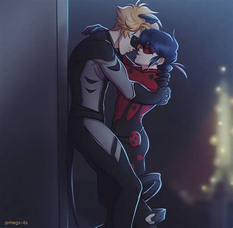 Lovers At Night By Megs Ils On Deviantart Miraculous Ladybug Kiss Los