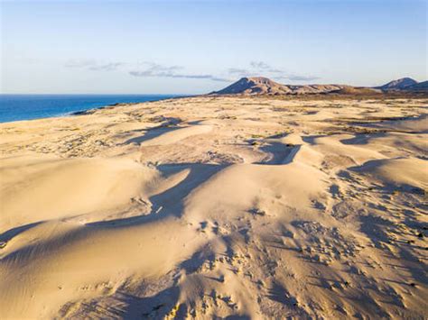 Fuerteventura Aerial With Drone Lizenzfreies Stockfoto
