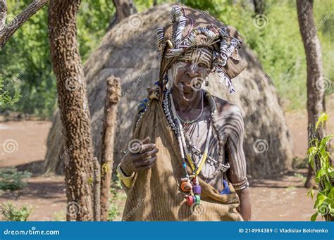 Woman From The African Caro Tribe Ethiopia Editorial Image