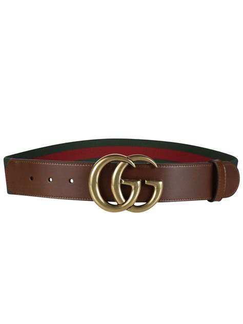 Gucci Gucci Web Belt With Double G Buckle Greenred