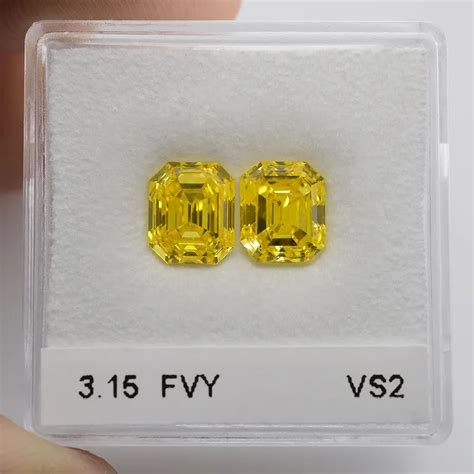 315 Carat Fancy Vivid Yellow Diamonds Emerald Shape Vs2 Clarity
