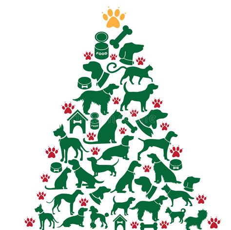 Albero Di Natale Dei Cani E Dei Gatti Del Fumetto Illustrazione