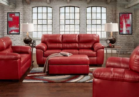 Austin Red Sleeper Sofa And Loveseat Living Room Leather Leather
