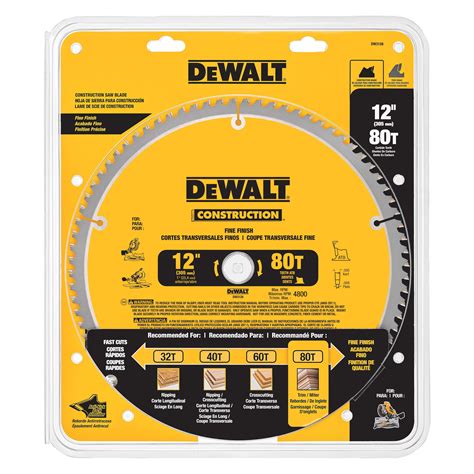 Dewalt Dw3128 Construction 12 80t Steel Atb Circular Saw Blade