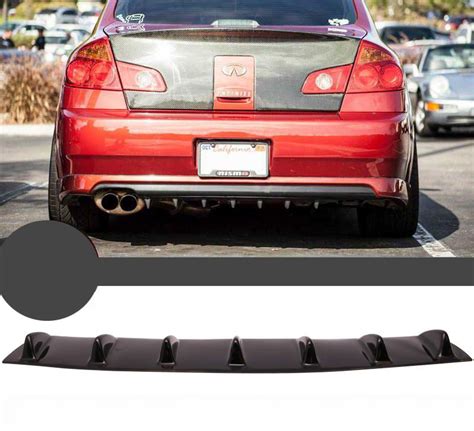 2003 2006 Infiniti G35 Sedan 7 Fin Style Rear Bumper Diffuser Lip Gloss