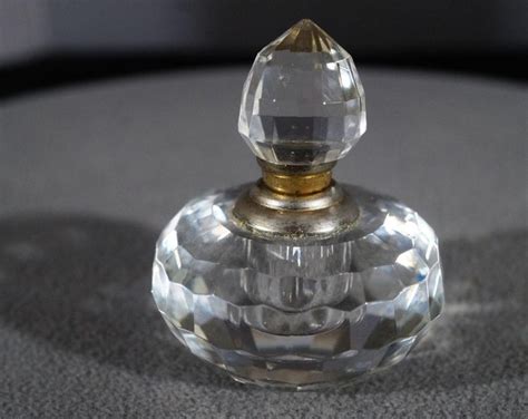 Vintage Fancy Faceted Glass Perfume Bottle Stopper Dauber Rl Etsy