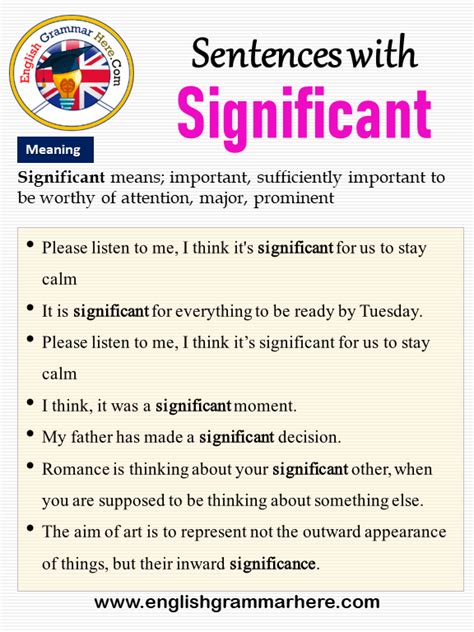 Sentences With Significant Significant In A Sentence And Meaning English Grammar Here