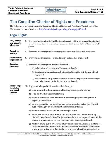 ycja0204 legal rights the canadian charter of rights and freedoms sections 7 14 the john
