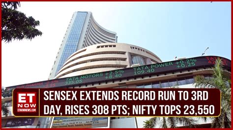 Sensex Extends Record Run To 3rd Day Rises 308 Pts Nifty Tops 23550