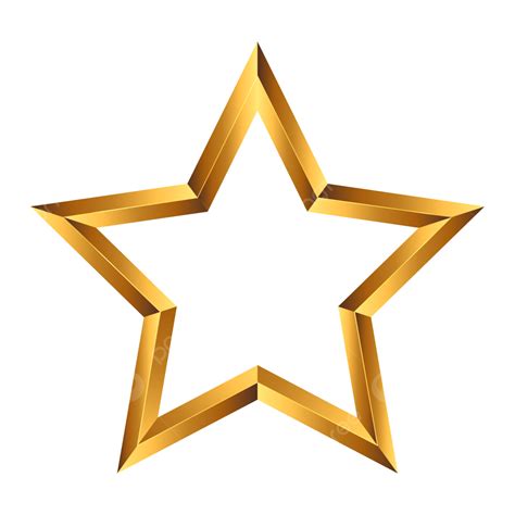 Shiny Gold Star Outline Stlye Vector Transparent Gold Star Shiny Star