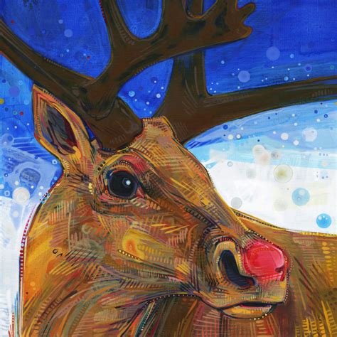 Reindeer Painting By Oregon Artist Gwenn Seemel 2012