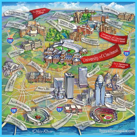 Map Of Cincinnati Travelsmapscom