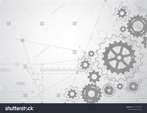 Abstract Gear Wheel Mechanism Background Machine Stock Vector Royalty