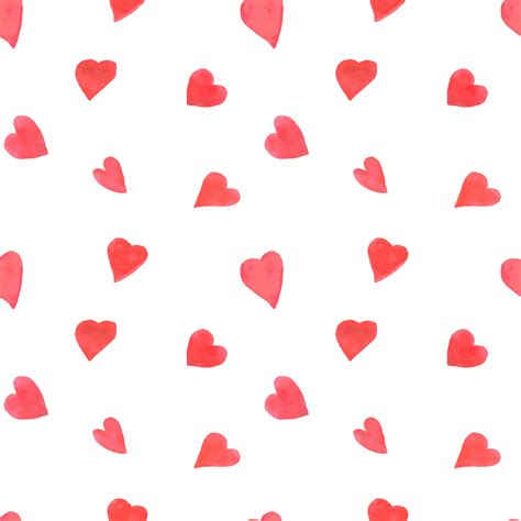 Watercolor Hearts Seamless Pattern Repeating Valentines Day Background