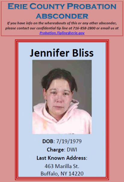 Absconder Jennifer Bliss Erie County Probation Department