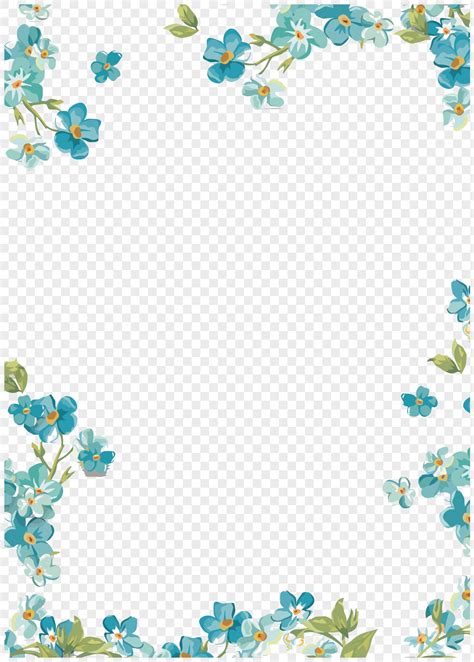 Vector Blue Flower Border Png Imagepicture Free Download 400914190