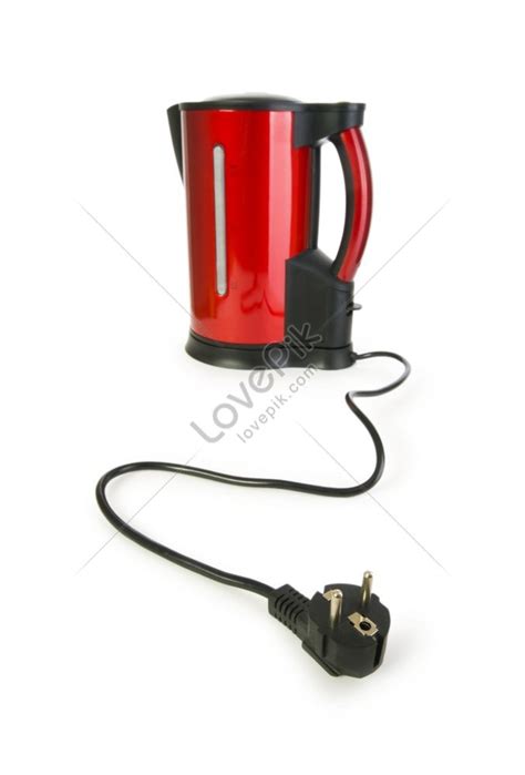 Red Electrical Kettle Isolated On White Background Picture And Hd