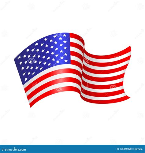 Us Flag Vector Illustration With The Flag Of The United States Of