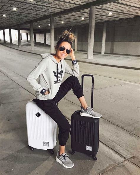 Comfy Airplane Outfits Ideas For Women BiteCloth Comfy Travel Outfit Sporty Chic