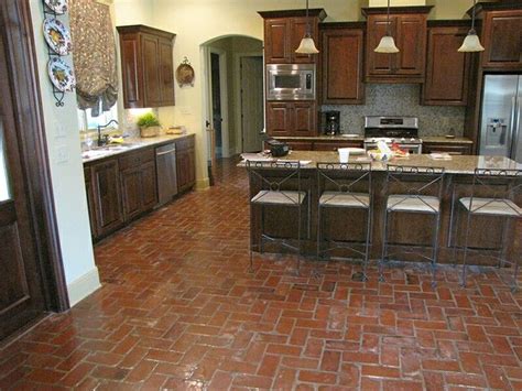 Allow the sealer to dry completely, which can take four hours or longer. Brick flooring | Brick floor kitchen, Brick kitchen, Brick ...