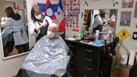 Hot Barberette Shaved Head LIVE YouTube
