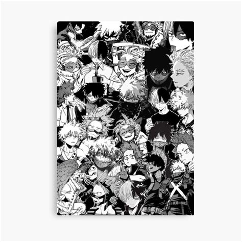 Dabi Bakugou Hawks Kirishima And Todoroki Character Collage Canvas