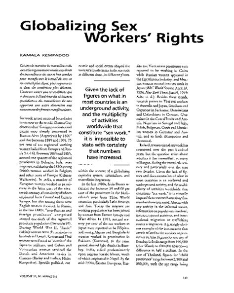 pdf globalizing sex workers rights kamala kempadoo