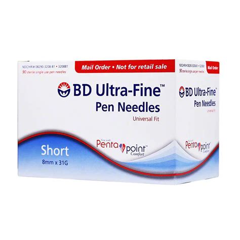 Bd Ultra Fine Short Pen Needles 31g 8mm 90bx