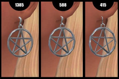 Mod The Sims Pentagram Earrings By Cowplant Simmer • Sims 4 Downloads
