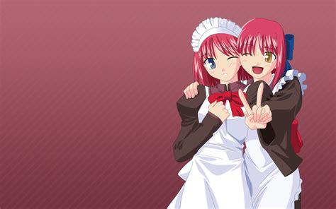 2048x1536 Resolution Red Haired Anime Female Characters In Maid Dress