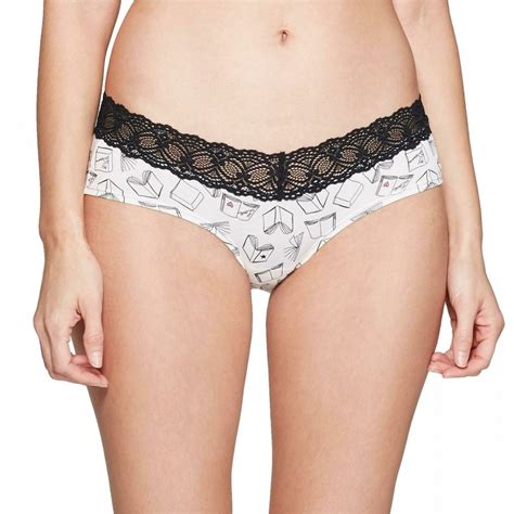 Auden Womens Cotton Hipster With Lace Waistband Panties Small Almond