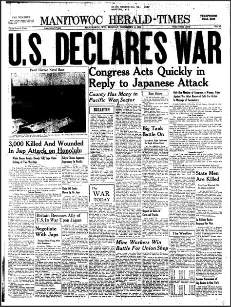 Pearl Harbor Newspaper Articles And Records